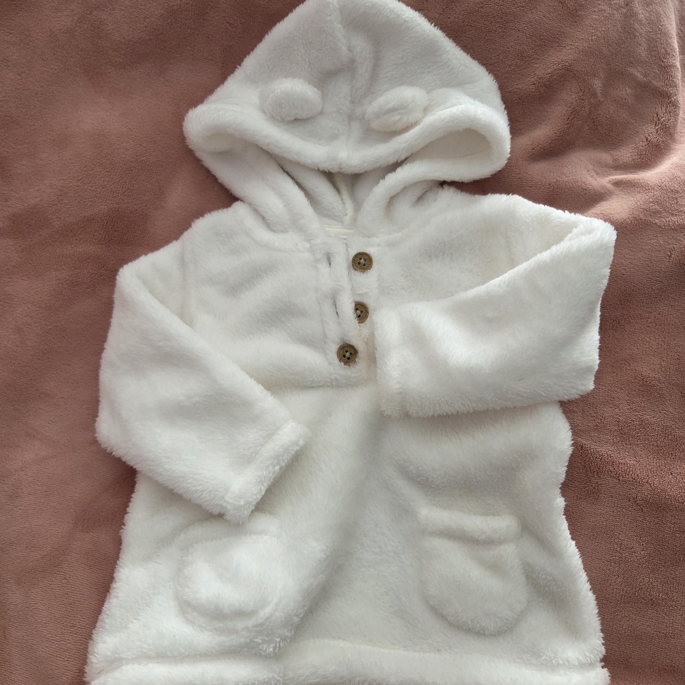 Carter's Soft White Fleece Pullover With Hood